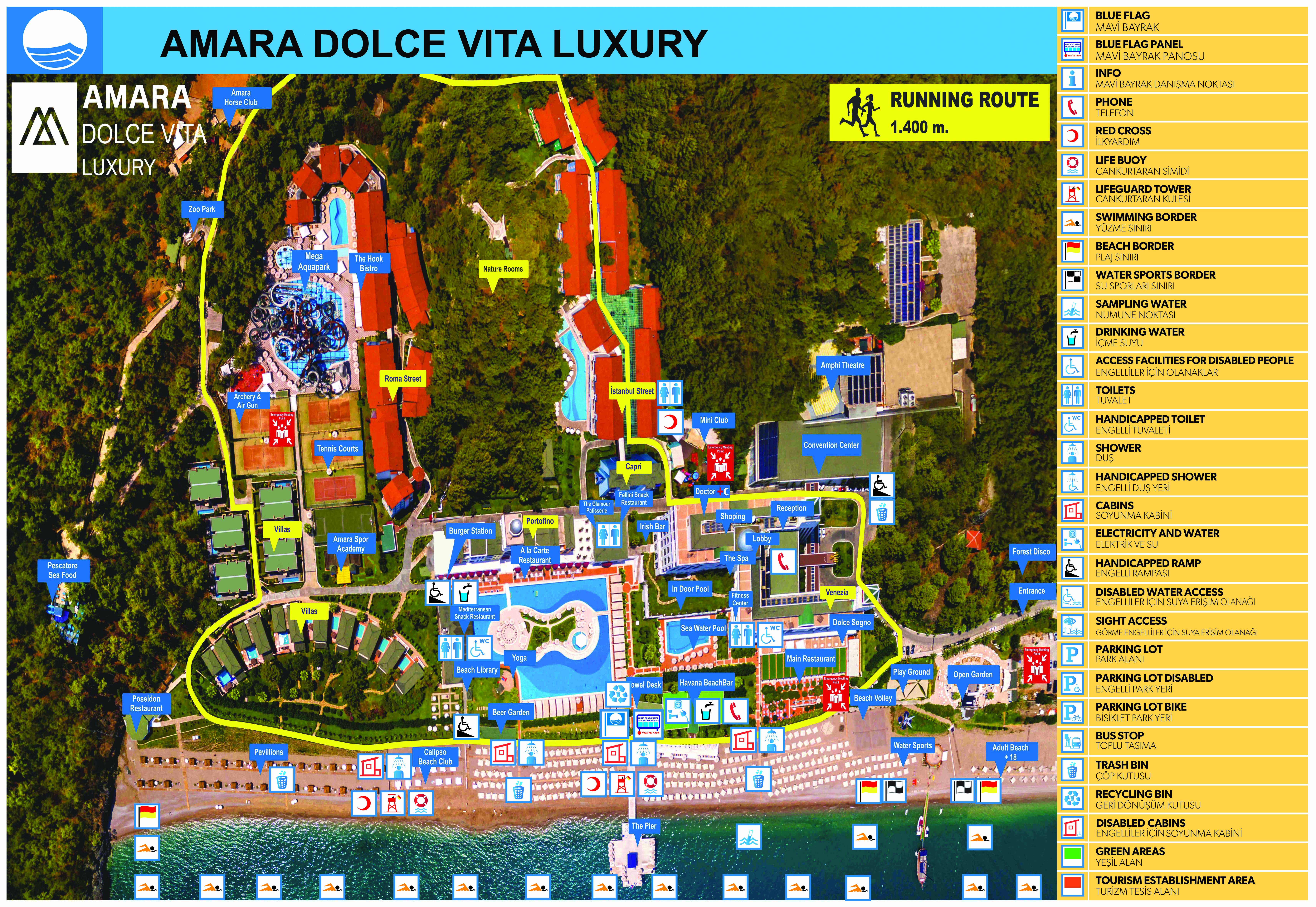 Amara Dolce Vita Luxury 5 карта отеля